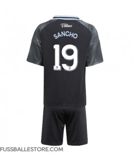 Günstige Aston Villa Jadon Sancho #19 Auswärts Trikotsatzt Kinder 2025-26 Kurzarm (+ Kurze Hosen)